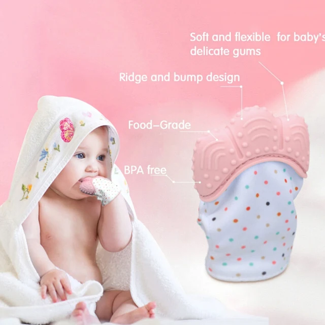 1Pc Newborn Teething Glove Baby Silicone Mitt Teething Mitten Gloves
