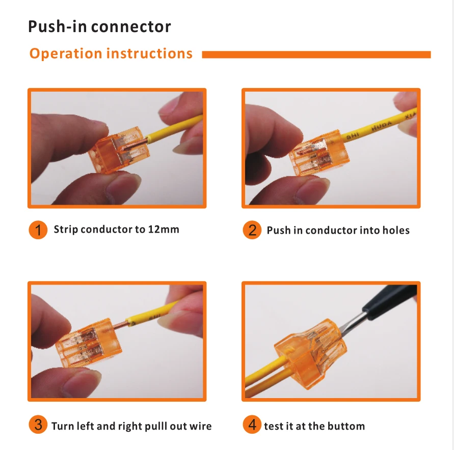 push-in connector operation