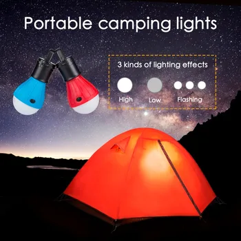 

4 Colors Emergency Camping Tent Lamp White Light LED Bulb Lamp Powered AAA Batteries Energy Saving Lamp for Outdoor Hiking