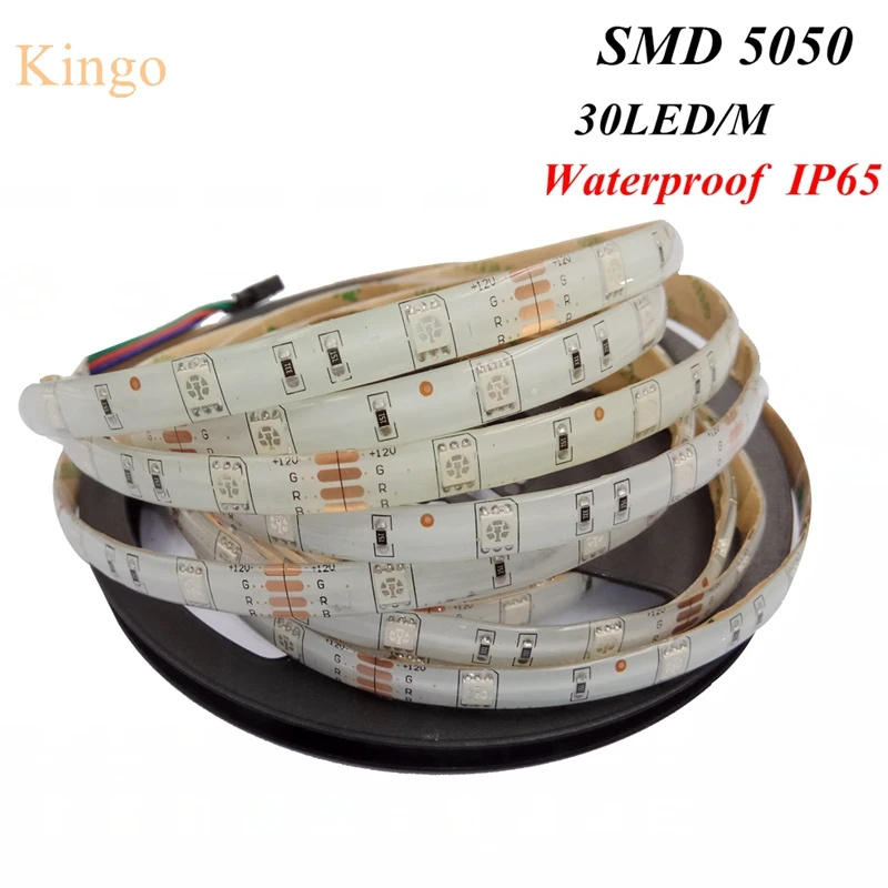 СВЕТОДИОДНАЯ лента SMD 5050 хорошего качества 30 светодиодов/м водонепроницаемая 12 В