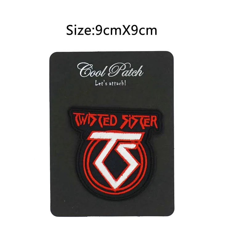

3.5" TWISTED SISTER TS Logo Music Rock Band Embroidered IRON ON and SEW ON Patch Heavy Metal Custom patch