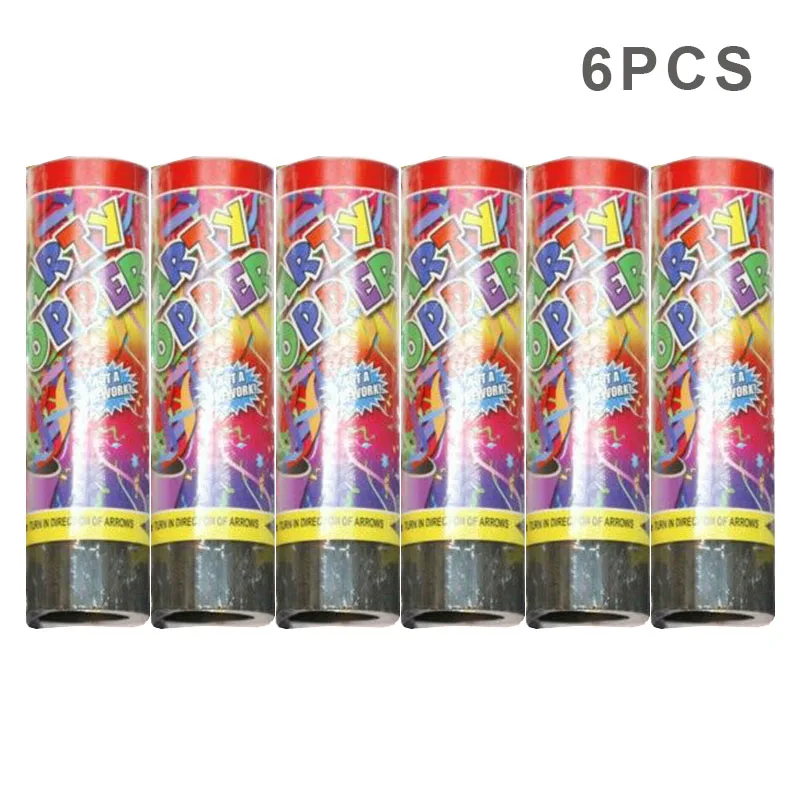 

6PC Party Popper Cannons Confetti Handheld Fireworks Wedding Dance Christmas Birthday KTV New Year Celebration Spray Supplies