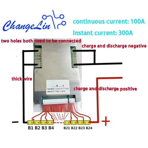 20S BMS 50A 60A 80A 100A Li-ion Lipo Lifepo4 Lithium Battery Pack Protection Board PCB PCM Cell Pack Module Balance Version