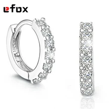 Горячая 925 пробы серебряные серьги для женщин Кристалл Модные свадебные ювелирные изделия женские серьги-кольца