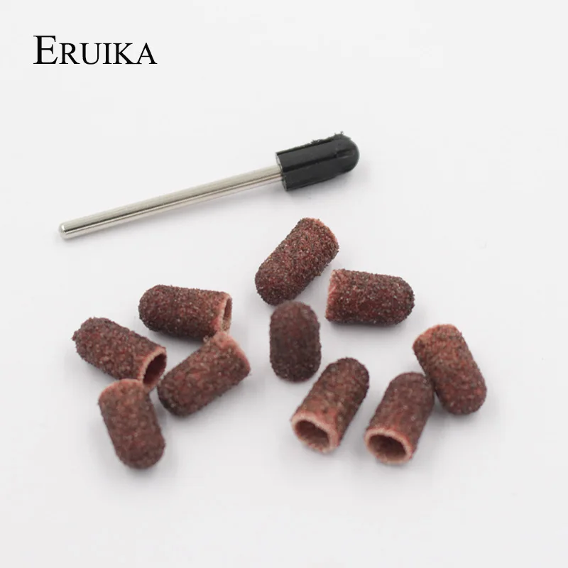 ERUIKA, 10 шт., 5*11 мм, Шлифовальные полосы, колпачки для блоков, резиновая оправка для ногтей, инструменты для сверления ногтей, электрические аксессуары для ногтей, пилка для ногтей