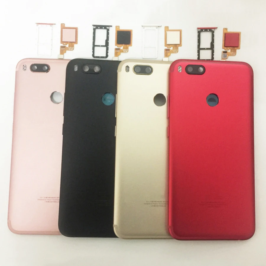 

Original For Xiaomi Mi A1 5X MiA1 Mi5X Battery Cover Housing Back Door Housing + fingerprint sensor flex cable + +Sim Tray