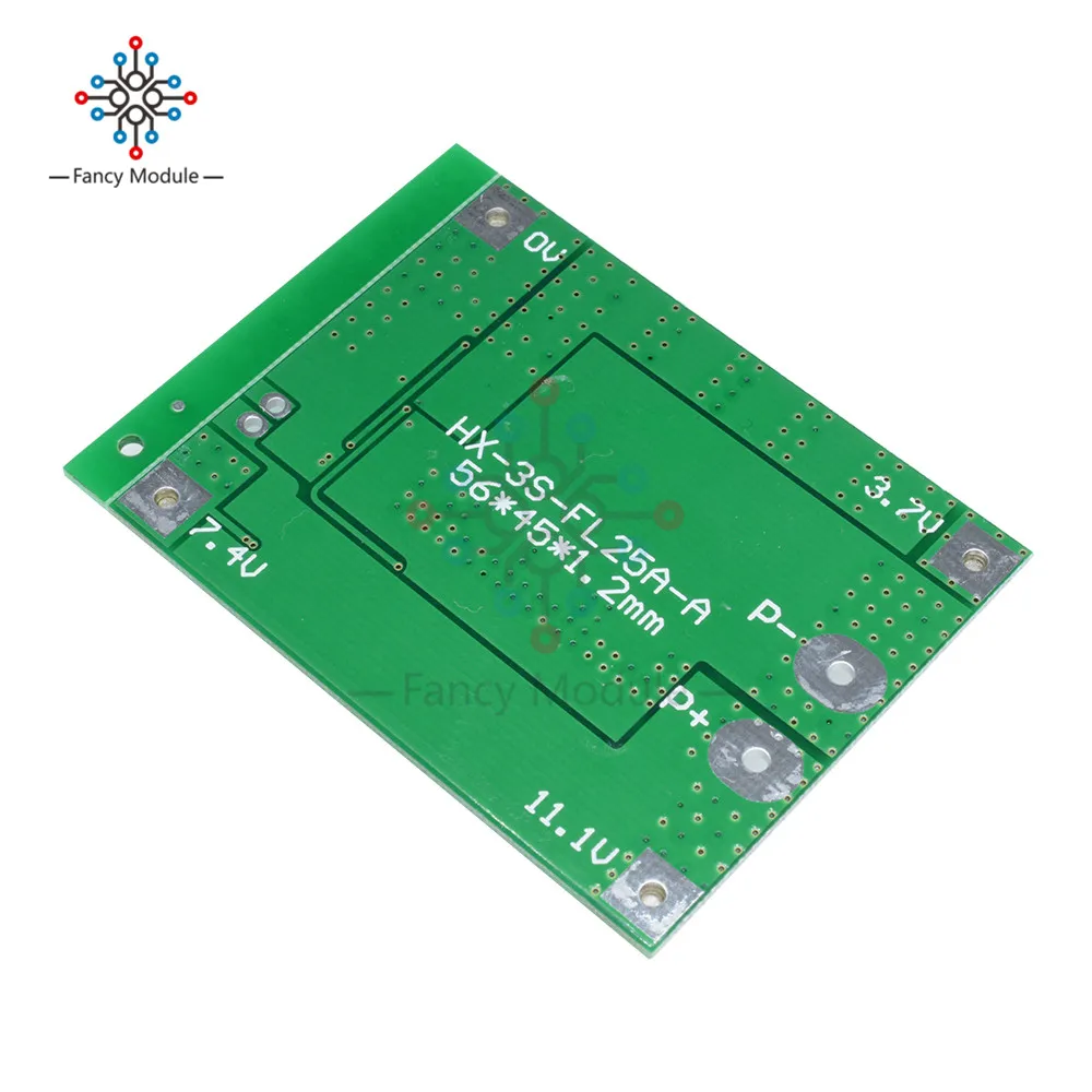 3S 12V 11,1 V 12,6 V 25A баланс 18650 литий-ионный аккумулятор Щит защиты печатной платы