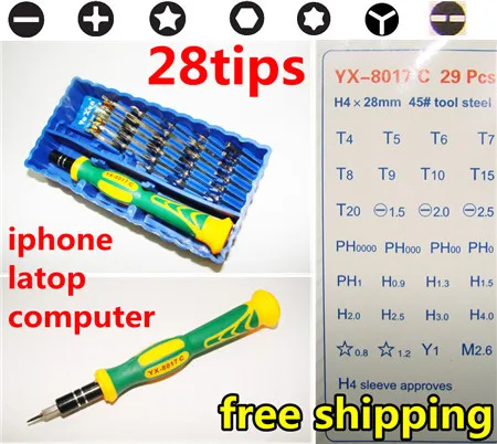 

Precision Multi-function Electron Torx Phillips Screwdriver Tool Set 28 In 1 for iphone,imac laptop computer mobile repair tool