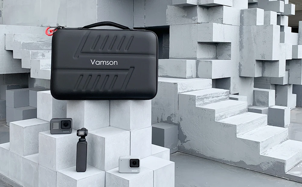 Vamson большой водонепроницаемый чехол для переноски PU DJI OSMO Экшн-камера для Gopro Hero 8 черный 7 6 5 для AKASO/YI жесткий корпус VP808