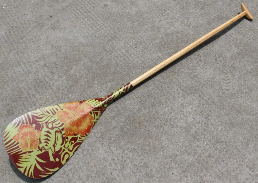 Гавайский тип горячие продажи Гибридный карбоновый Графический лезвие Аутригер каноэ весло в деревянном валу для продажи
