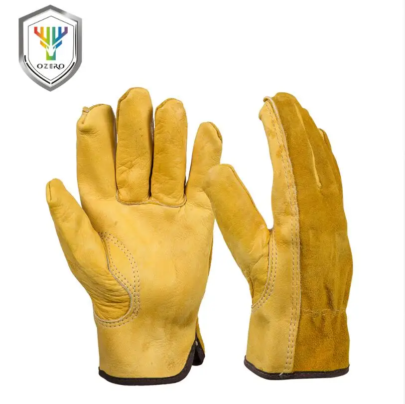 

New Cowhide Men's Work Driver Gloves Security Protection Wear Safety Workers Welding Hunting Gloves For Men