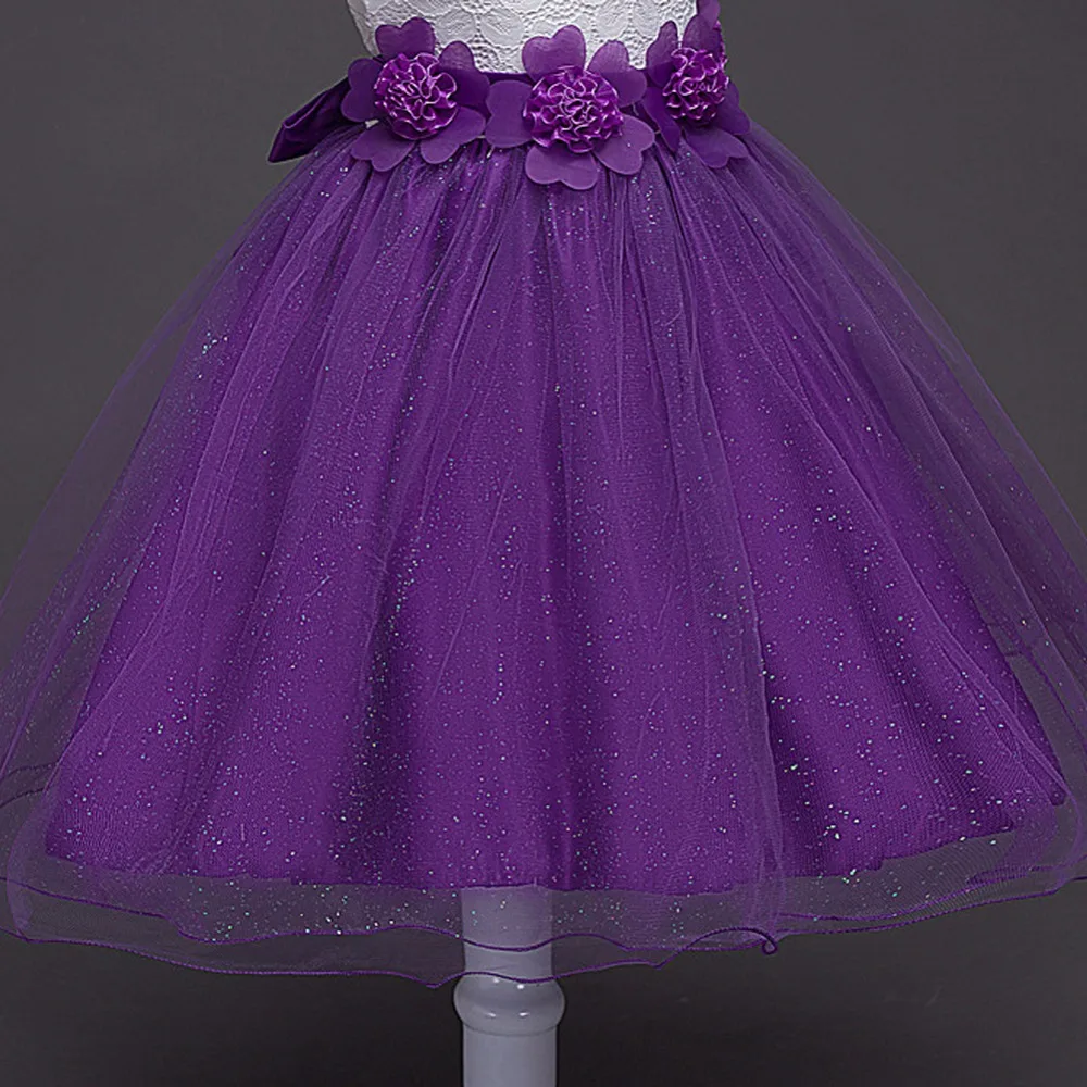 ANGELSBRIDEP/Платья с цветочным узором для девочек кружевное бальное платье без бретелек длиной до колена с цветочным рисунком, платья для первого причастия для девочек, пышные платья