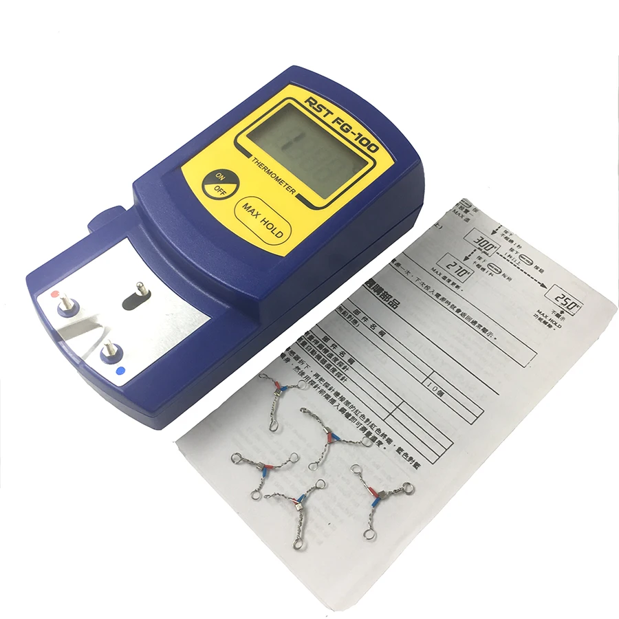 FG-100 Digital saldatore punte termometro Tester di temperatura per saldatore punte + 5 pz sensori 0-700C