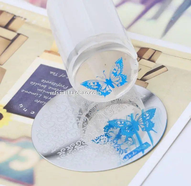 YZ01 1 White Colors 1Set Clear Jelly Nail Art Stamper Silicone Marshmallow &amp Scraper Stamp Tools N#66665 | Красота и здоровье