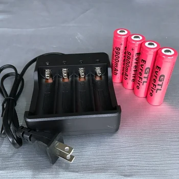 

100% New Original GTL18650 3.7 v 9900 mah 18650 Lithium Rechargeable Battery For Flashlight batteries Optional charger