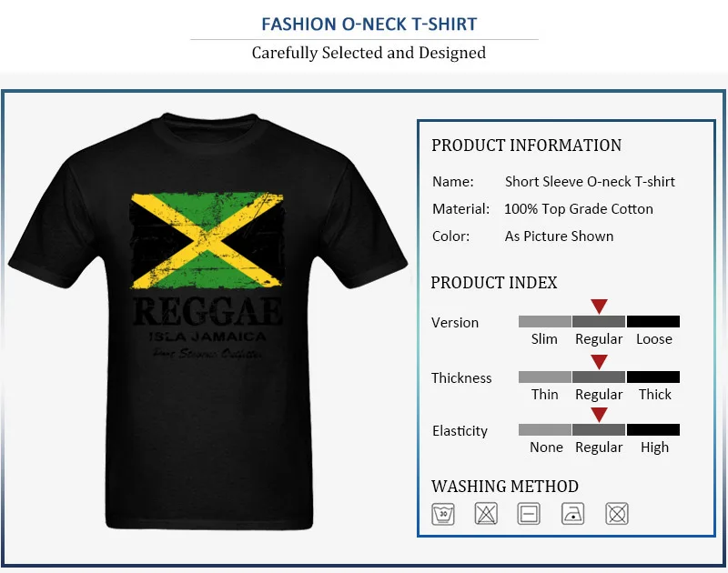 T-Shirt Normal Short Sleeve Funny Crew Neck 100% Cotton Tops T Shirt Group Summer Fall Reggae Jamaica Flag Tee Shirt for Boys Reggae Jamaica Flag
