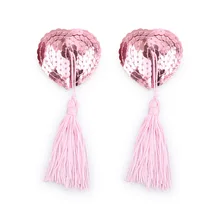 2 пары самоклеющихся грудных лепестков многоразовые наклейки в форме сердца покрытие для сосков с кисточками для женского нижнего белья