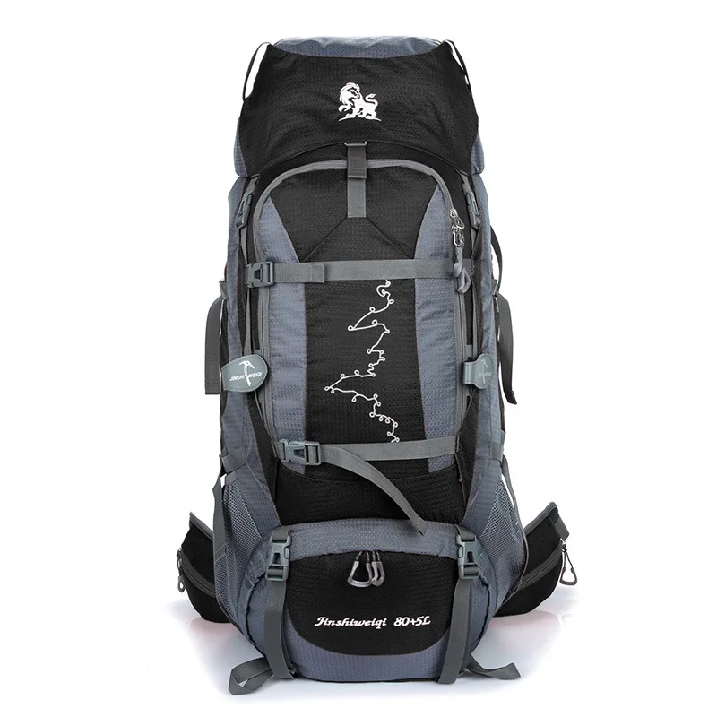 85L большой емкости походный рюкзак для кемпинга, специализированный алюминиевый рюкзак с поддержкой альпинизма, мужской рюкзак для путешествий, альпинизма - Цвет: Black