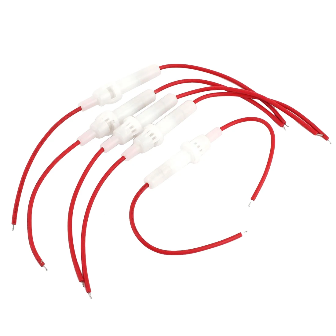 

Red Wire White Screw Type Cap Inline 6mm x 30mm Tube Fuse Holder 5Pcs