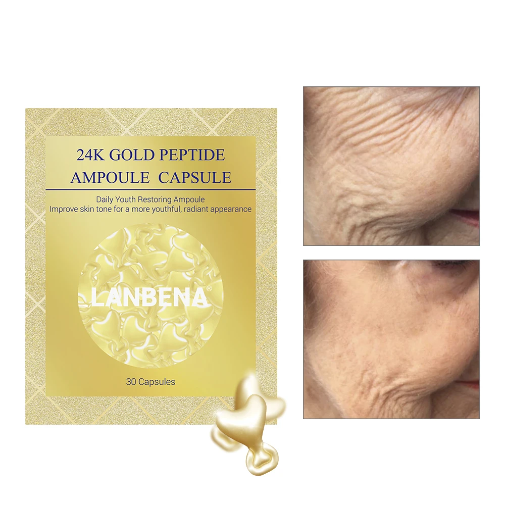 

LANBENA 24K Gold Peptide Wrinkles Ampoule Capsule Facial Serum Day Cream Eye Cream Anti-Aging Skin Whitening Snail Cream 65