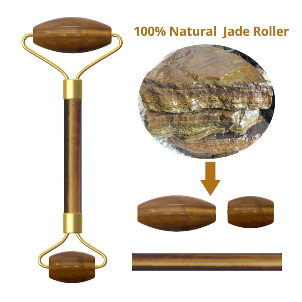 RuiTong тигровый глаз нефритовый ролик-массажер для массажа лица Расслабление тела натуральный кварц для массажа лица дропшиппинг