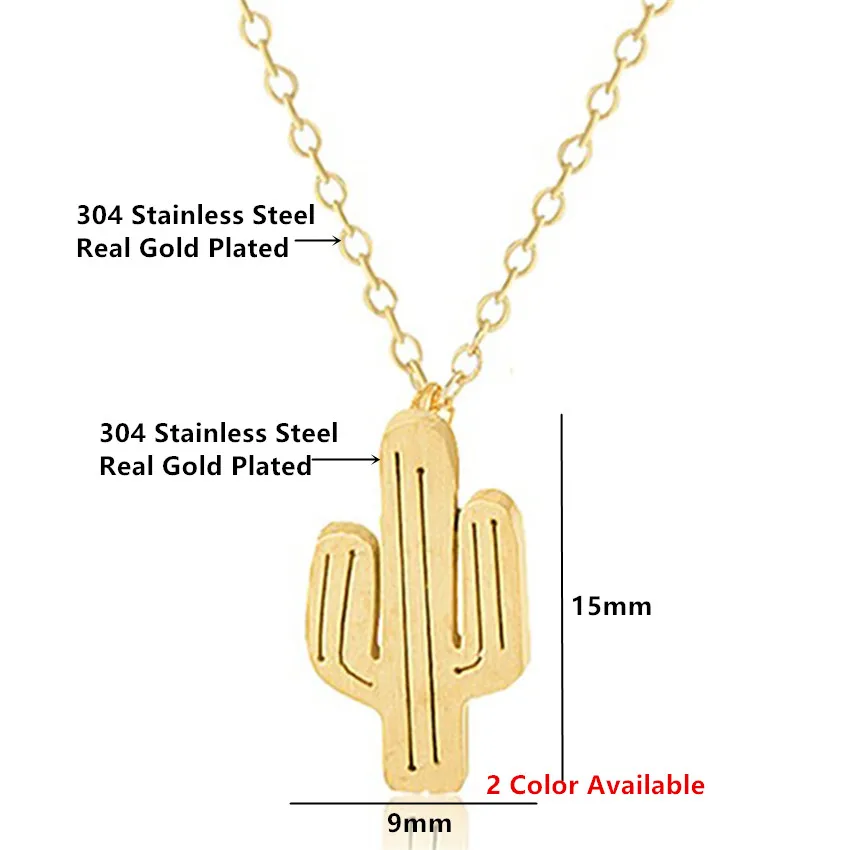 V привлечь 2017 Desert Jewelry Нержавеющая сталь Кактус Шарм Цепочки и ожерелья Подвески