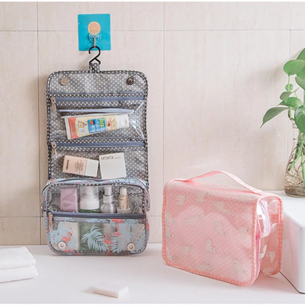 PVC waterproof cosmetic bag Ms beautician Transparent bag Makeup bag Travel organizer Cases Maleta de maquiagem