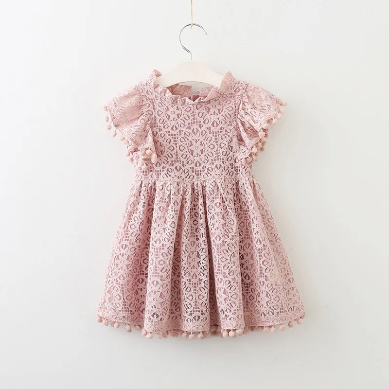 Melario платья для девочек детская Одежда для маленьких девочек кружева выдалбливают рукавов Прохладный Принцесса Летние Dress3-7Y Костюмы - Цвет: AX543 pink