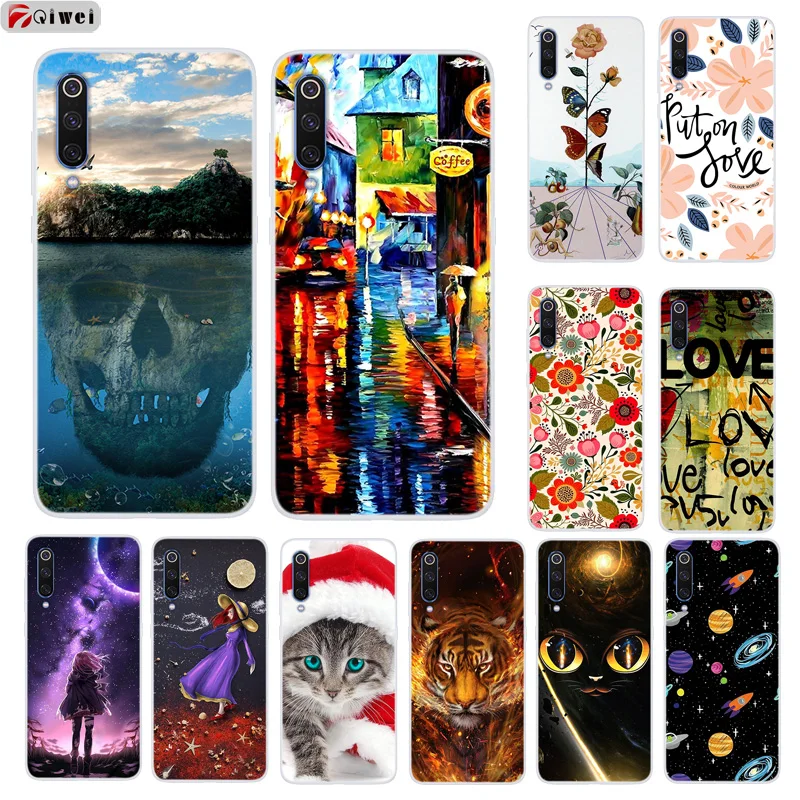 

For Xiaomi Mi 9 Case For Xiaomi Mi9 Case Cover Soft TPU Coque For Xiaomi Mi 9 Cover Case Silicone Print Back Shell Fundas Capas