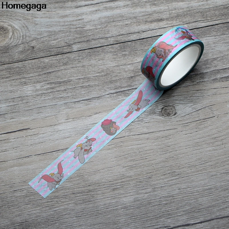 

Homegaga Dumbo elephant kids funny Washi tape diy Scrapbooking Adhesive Paper Masking Tape Printed Patterns stickers decal D1961