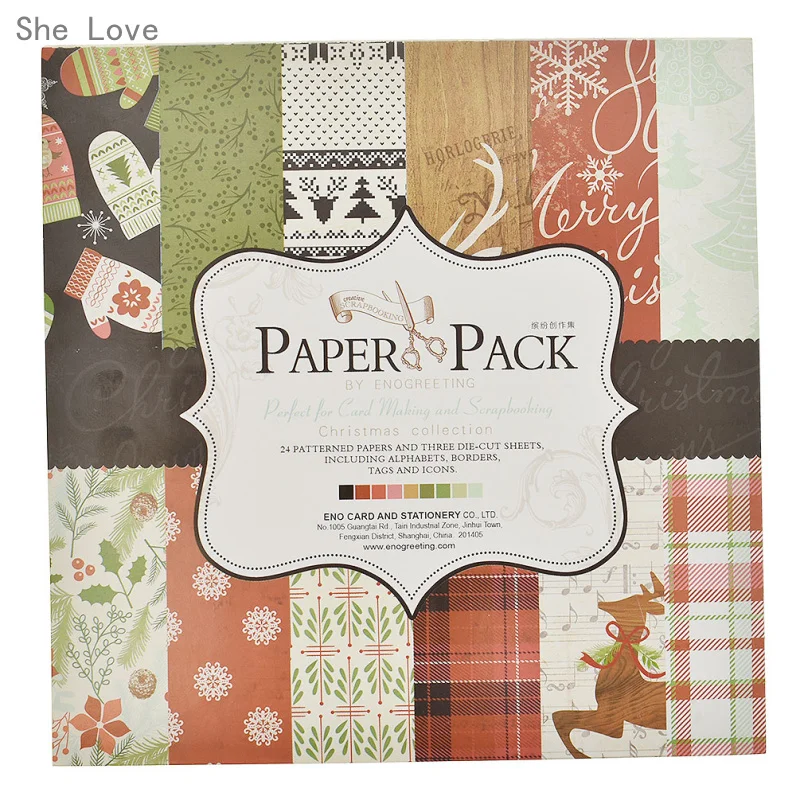 

She Love Christmas Scrapbooking Paper Origami Art Background Paper Card Making Paper Craft