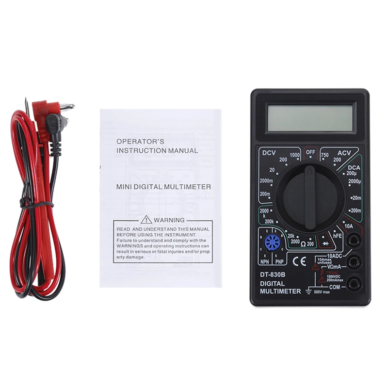 Portable Mini Digital Multimeter Tester AVO Meter AC DC Ohm Voltmeter Ammeter Professional LCD Test Leads LCD Digital Multimeter