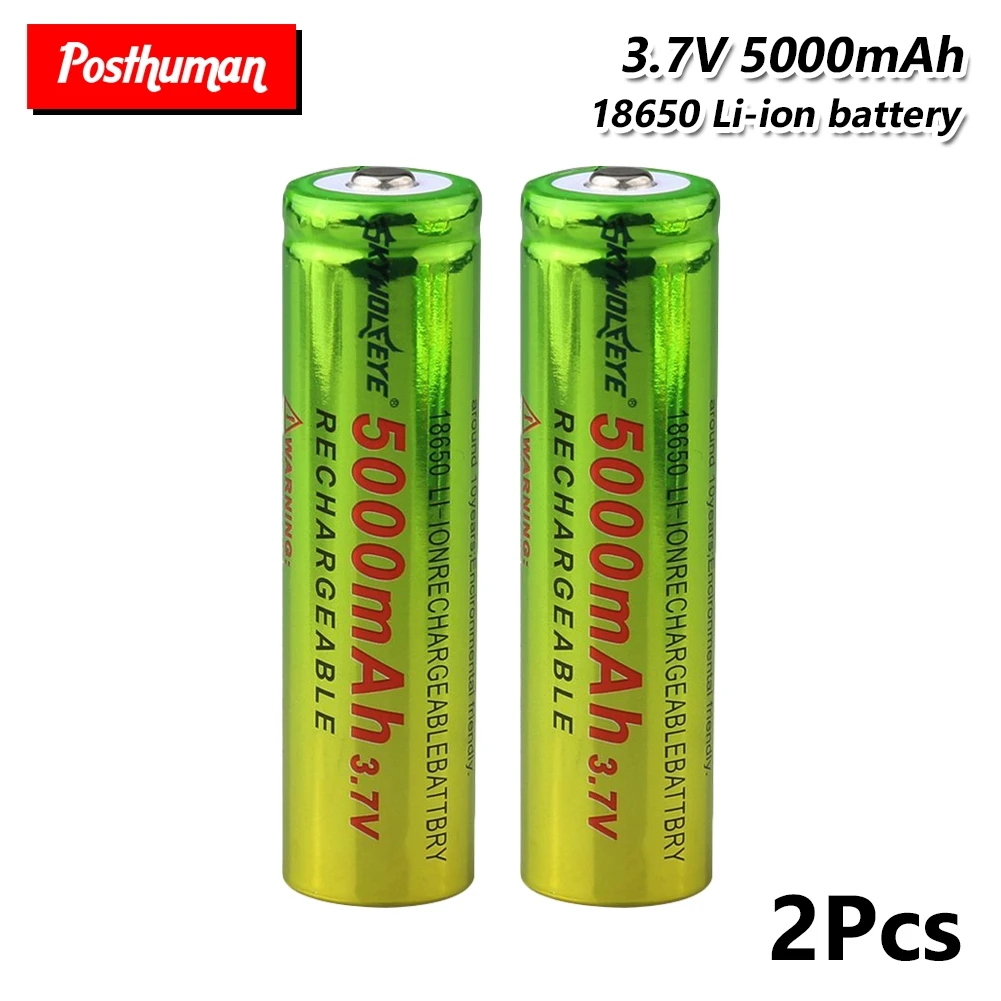 1/2/4/6/8 шт. 18650 Li-Ion Батарея 5000 мА/ч, Перезаряжаемые батареи 3,7 V 18650 литий ионный Батарея клетки Замена - Цвет: 2 pieces