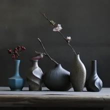 Керамическая ваза грубая керамика в цветочек Японский ретро Креативные украшения современный минималистский Маленькая ваза