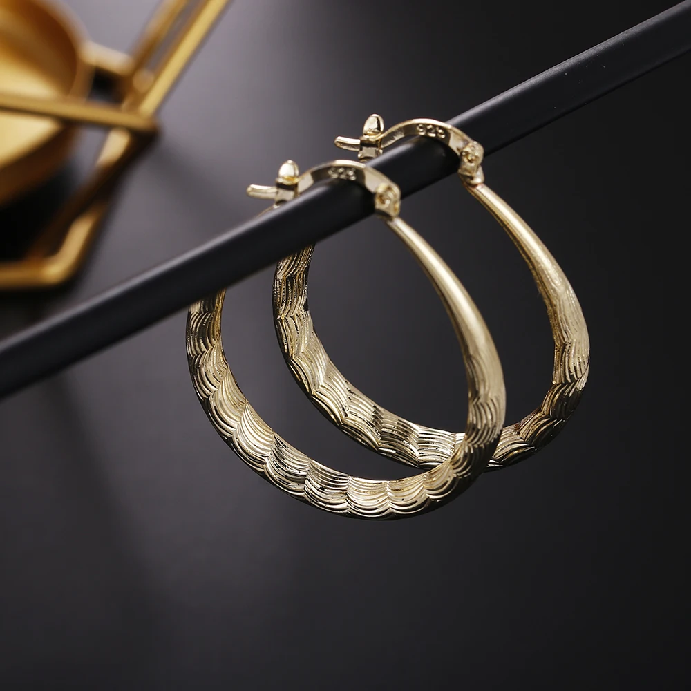 Gold Silver Fashion Metallic Color Metal Earrings 925 Wedding For Lady Women Wedding Gift