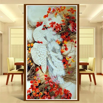 

PSHINY 5D DIY Diamond embroidery sale white peacocks animal Full drill round rhinestones pictures Diamond Painting new arrivals