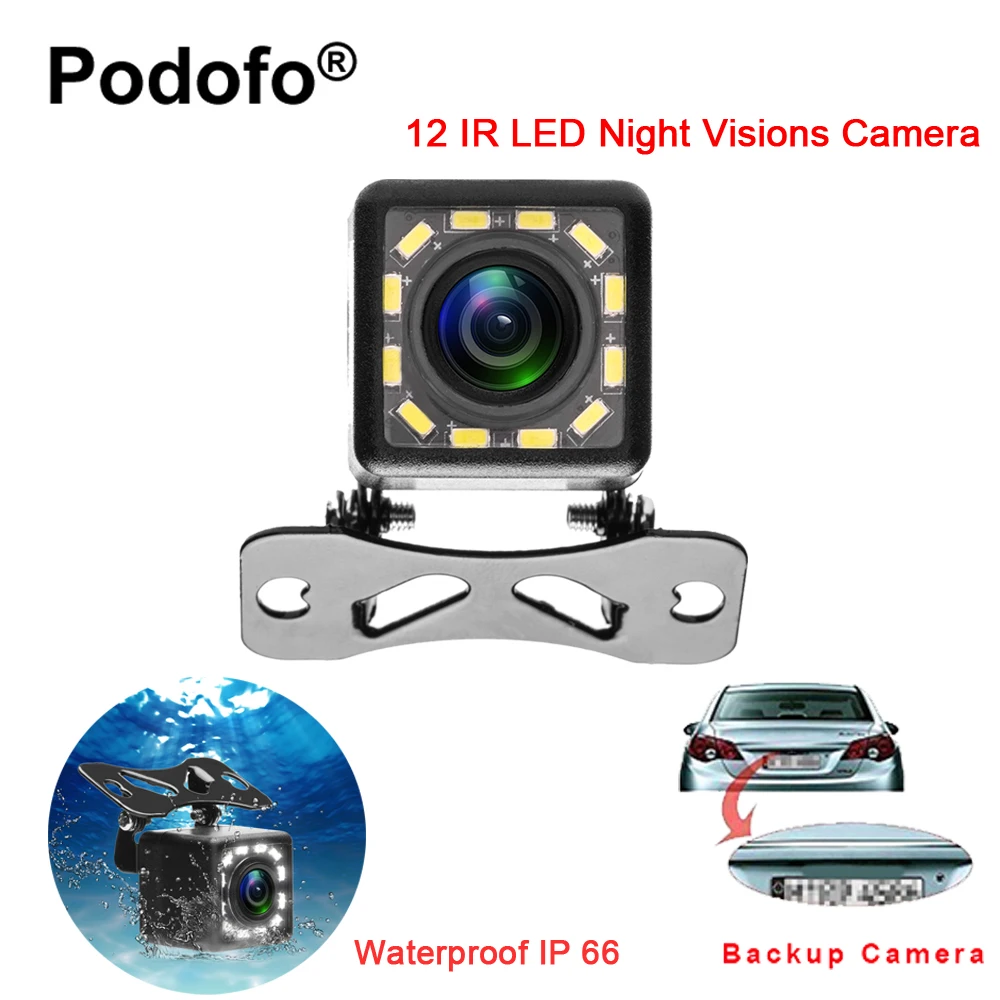Podofo Waterproof Car Rear View font b Camera b font 170 Wide Angle HD CCD 12