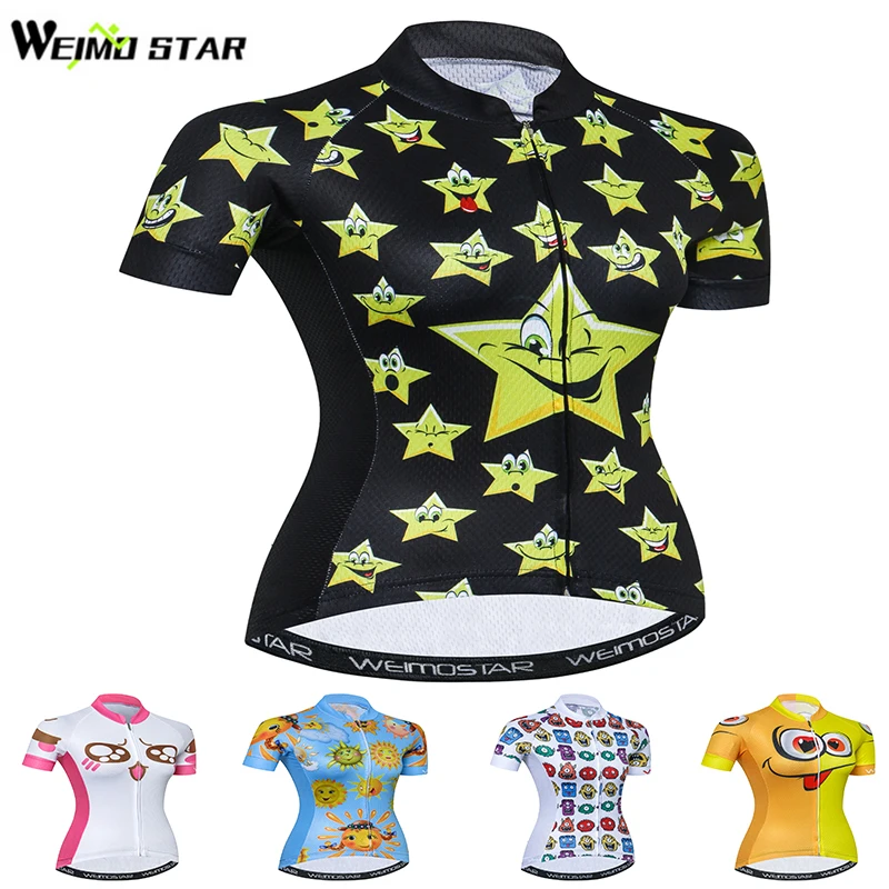 

Weimostar Summer Short Sleeve Cycling Jersey Women Quick Dry Bicycle Clothing Road Racing Bike Jersey Shirt Maillot Ciclismo