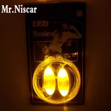 Mr. Niscar/1 пара, желтый светодиодный шнурок с подсветкой, новая модная обувь со шнуровкой для мальчиков и девочек, вечерние светящиеся ночные шнурки для обуви