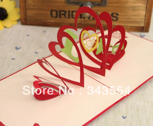 3d love card three dimensional creative birthday festival valentine