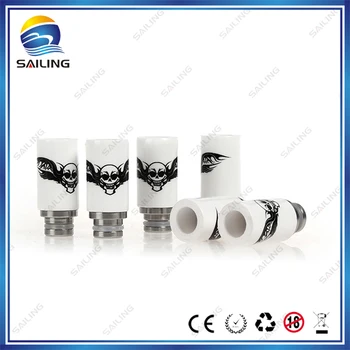

Sailing vape 510 ceramic drip tips Skull Style Stainless core for 510 tank atomizer 100PCS wholesale