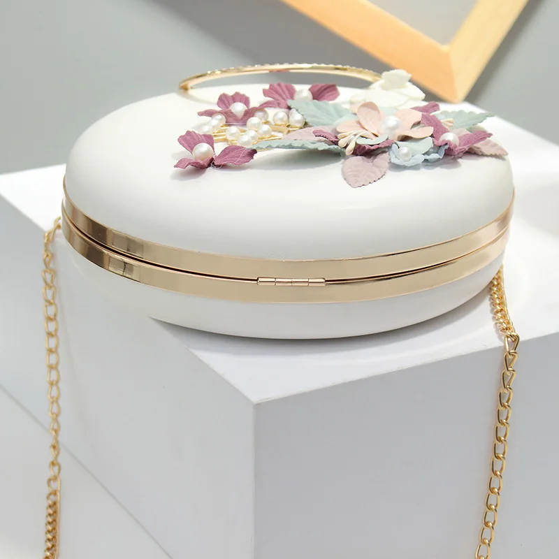 Circular Shaped Women Evening Bags Diamonds Metal Beading Day Clutch Small Chain Shoulder Handbags For Party Wedding Pearl Purse Circular Shaped Women Evening Bags Diamonds Metal Beading Day Clutch Small Chain Shoulder Handbags For Party Wedding Pearl Purse