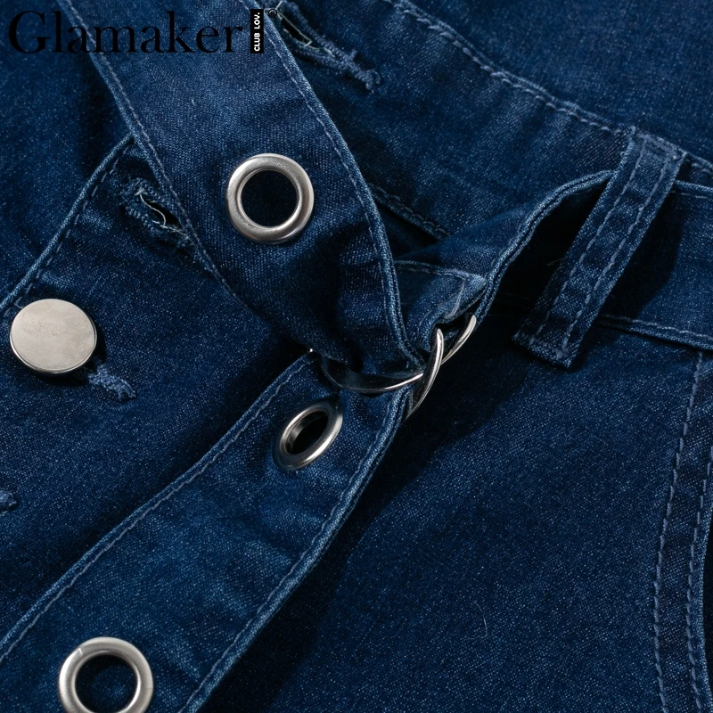 Glamaker Button denim sashes plus size jeans Women casual pants Sexy slim skinny jeans high waist trousers streetwear bottom new