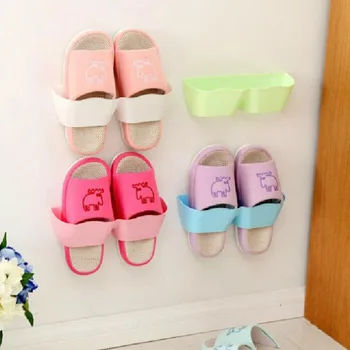 

Wall Mounted Sticky Shoe Rack Storage Hanging Shoe Holder Organizer Accessories Vertical Storage Shelf Rack Living Room Bathroom
