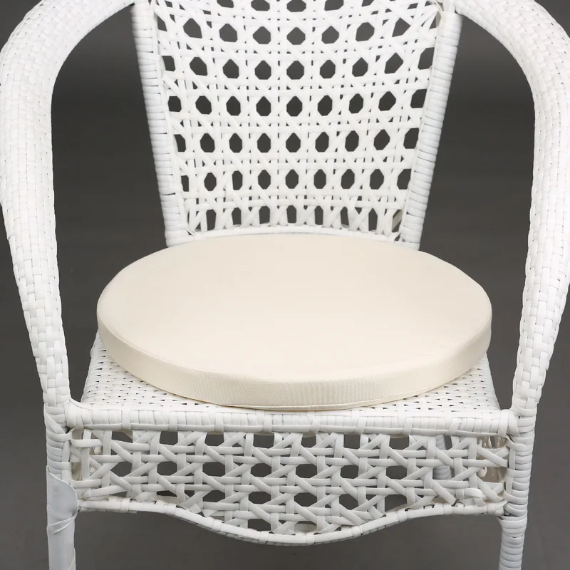 Открытый/закрытый круглый водонепроницаемый мебель подушка с наполнением Замена Глубокое Сиденье подушка для патио стул скамейка 45 см - Цвет: Beige White