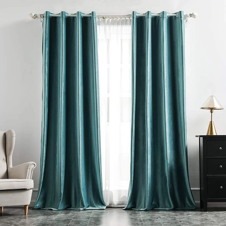 

Modern Velvet Bedroom Curtains Blackout,Decoration Shading Curtain Living Room,Flat Window Curtains Solid