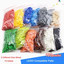 100 pçs/lote birkcs peças misturar 8 tamanho de construção building blocks set crianças diy modelo de construção figura eduational toys for kids