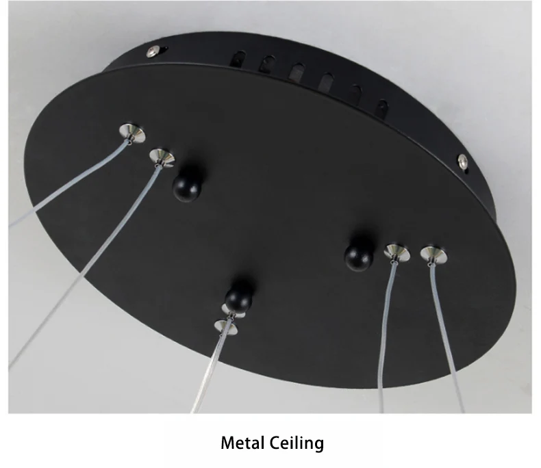 Черно-белый цвет Современные подвесные светильники для гостиной, столовой, 3/2/1 круглые кольца светодиодный освещение потолочный светильник