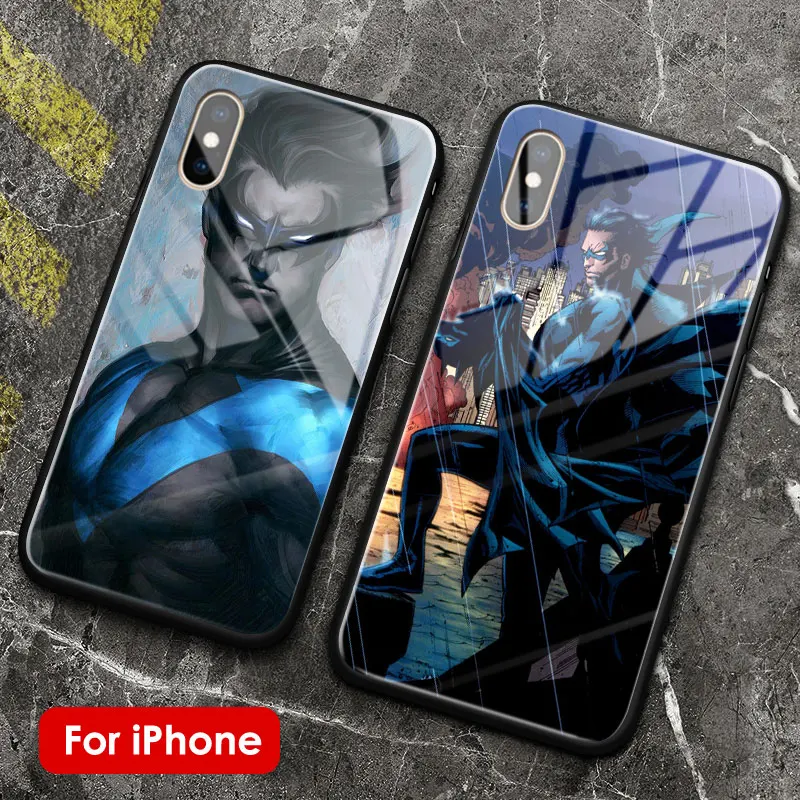 

Dick Grayson Robin Nightwing tempered glass soft silicone phone case cover for iPhone 5 5s Se 6 6s 7 8 Plus X XR XS 11 PRO MAX