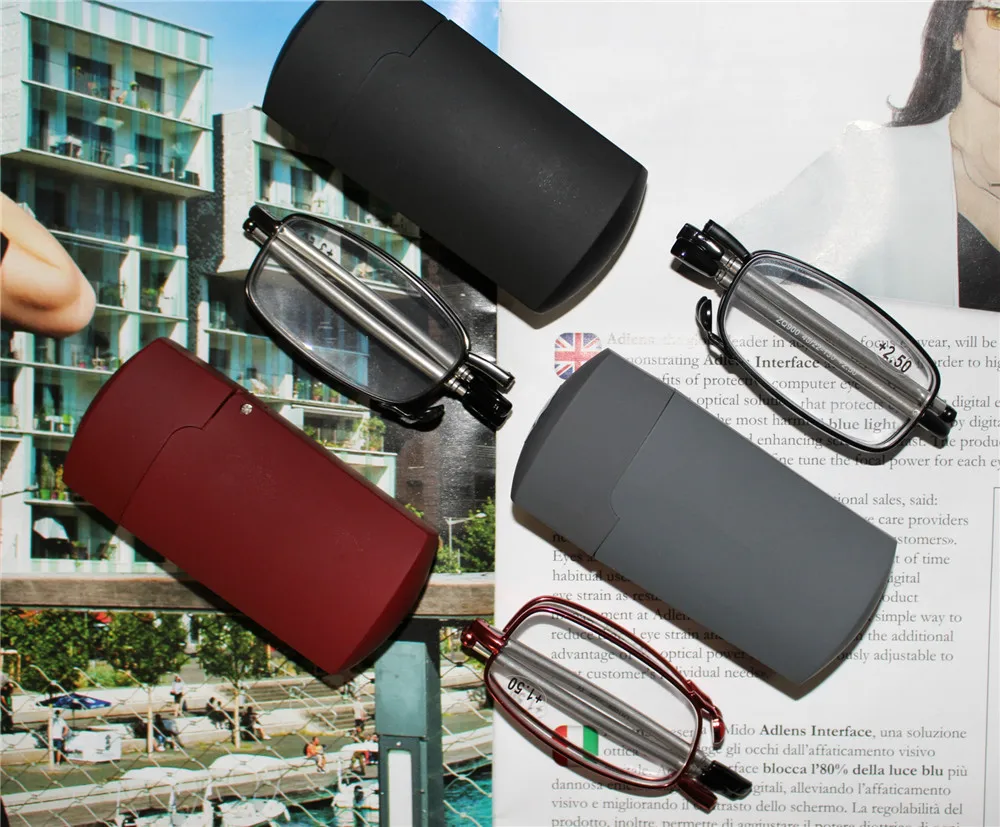 Occhiali Da Lettura Clara Vida Stainless Reading Glasses Folding For Men For Women Portable +1 +1.25 +1.5 +2 +2.5 +3 +3.5 +4 2